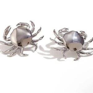 Anthropologie Crab Stainless Steel Waterproof Earrings
